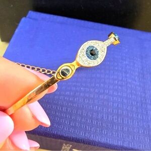 Gold and Blue Evil Eye Bracelet